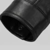 Sleek black leather outerwear with diamond quilting for a modern rugged look