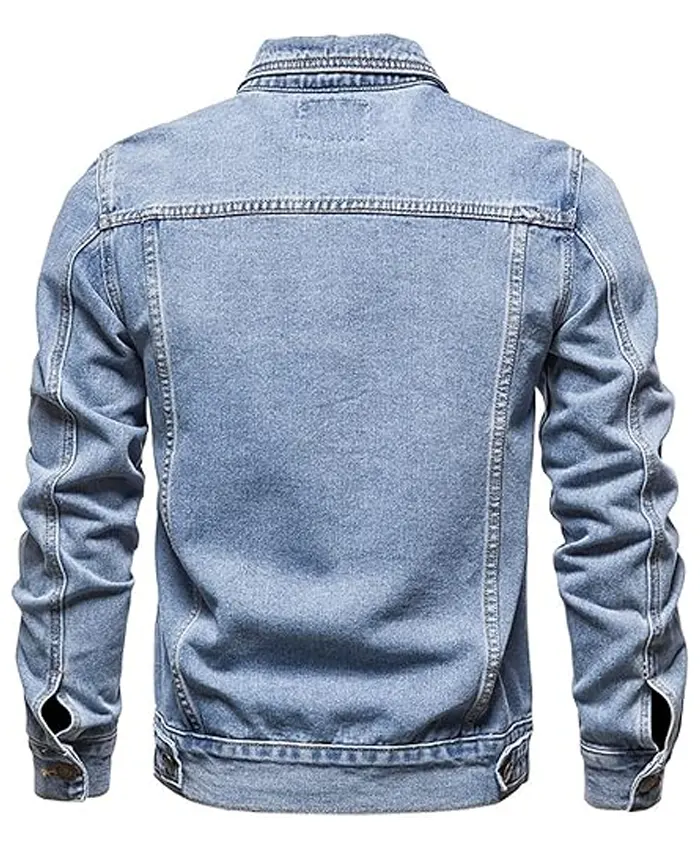 Slim Fit Denim Jacket For Men's