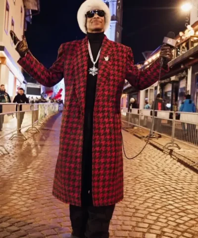 Snoop Dogg Milano Cortina 2026 Winter Olympics Plaid Coat