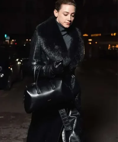 Street Style Lili Reinhart Black Long Coat