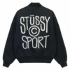 Stussy Sport Melton Varsity Jacket Black