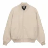 Stussy Sport Melton Varsity Bomber Jacket White