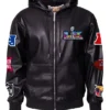 Super Bowl 2026 Vegan Leather Hooded Jacket