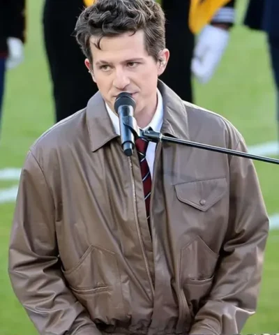 Super Bowl 60 Charlie Puth Anthem Leather Jacket