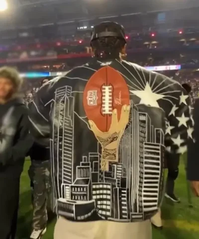 Super Bowl ASAP Rocky Rihanna Handprint Jacket