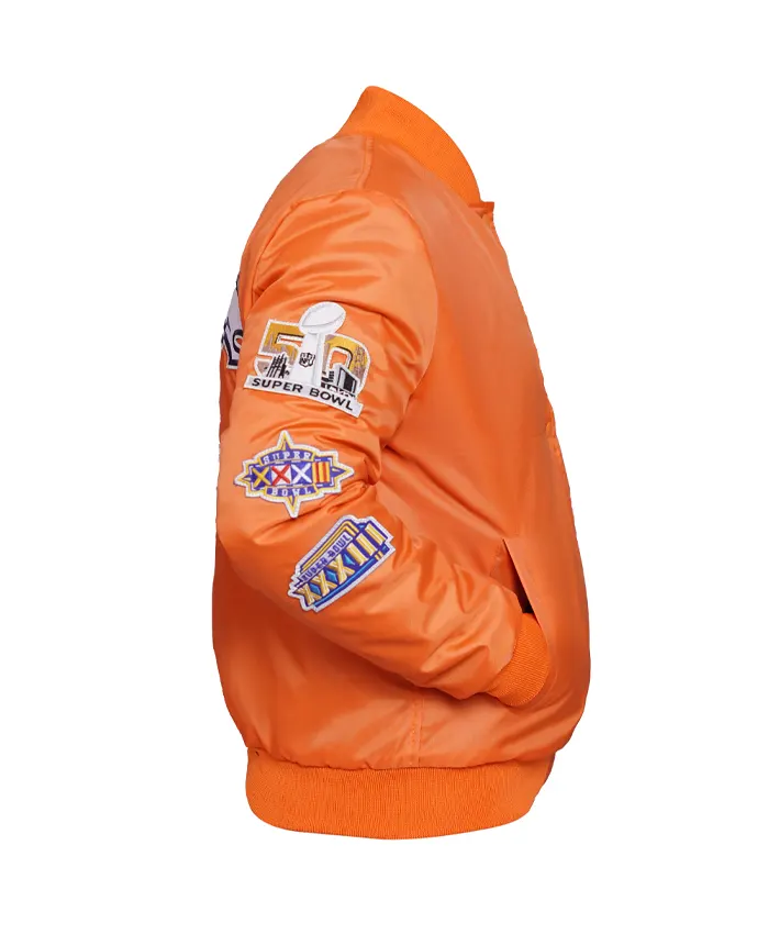 Super Bowl Denver Broncos Orange Satin Jacket