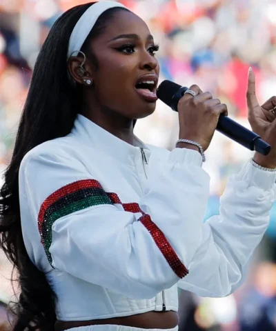 2026 Super Bowl LX Coco Jones White Jacket