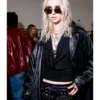 Taylor Momsen Black Leather Coat