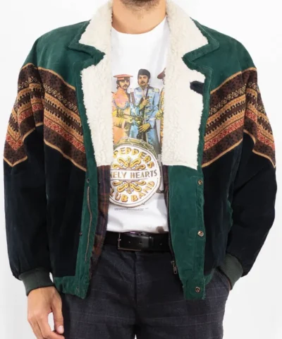 Taylor Swift Aztec Style Suede Bomber Jacket