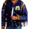 The Burbs Keke Palmer Fringe Varsity Jacket