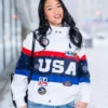 The Today Show Suni Lee White Tem USA Jacket