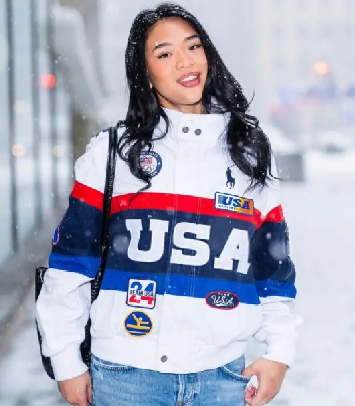 The Today Show Suni Lee White Tem USA Jacket