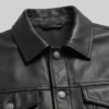 Trendy black jacket crafted from high-quality leather for casual and formal wear