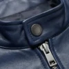 Trendy mens leather jacket with sleek slim-fit cut and classic biker style