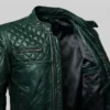 Trendy quilted leather biker jacket with timeless cafe racer silhouette