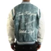 True Religion Denim Print Retro Varsity Jacket