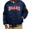 Unisex Chicago Bears Bomber Navy Satin Jacket