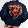 Unisex Chicago Bears Bomber Navy Satin Jcket