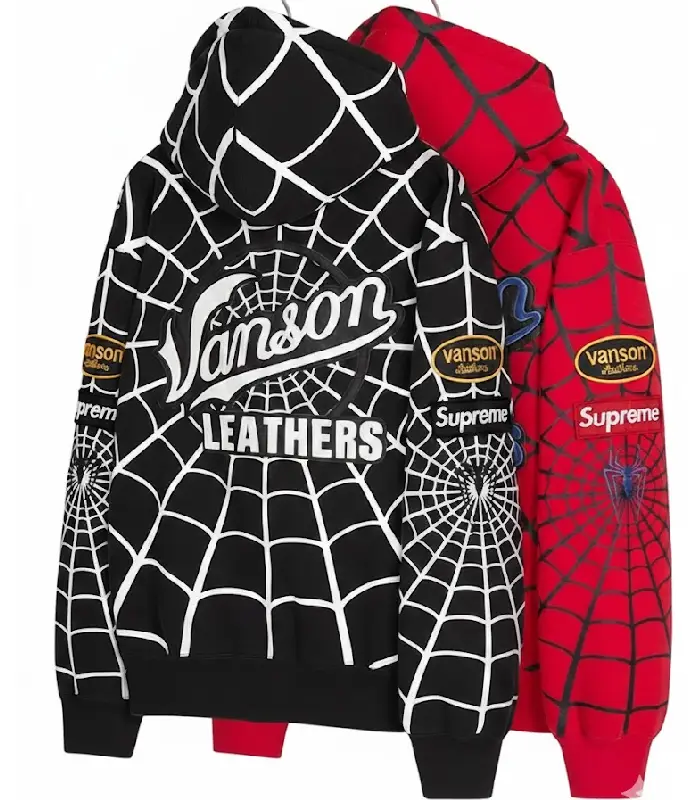 Vanson Leathers x Supreme Spidermn Hoodie