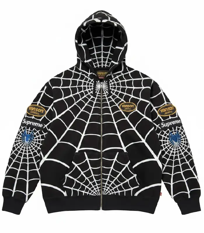 Vanson Leathers x Supreme Spiderman Hoodie