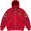 Vanson Leathers x Supreme Spiderman Hoodie red