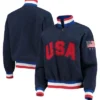 Villagewear Polar Quarter-Zip Navy Team USA Blue Vintage Jacket