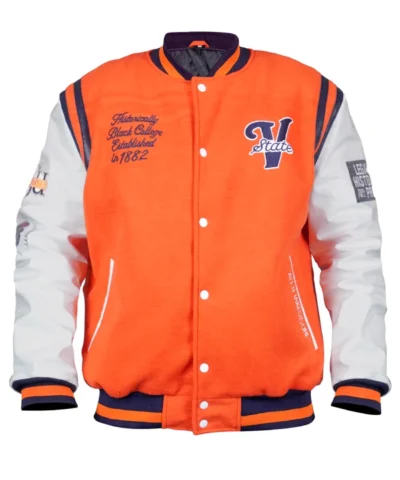 Virginia State University Motto 2 0 Orange Varsity Jacket
