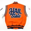 Virginia State University Motto 2.0 Orange and White Varsity Jacket