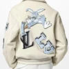 Vuitton Bunny Cream Varsity Jacket Back View