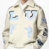 Vuitton Bunny Cream Varsity Jacket Front View