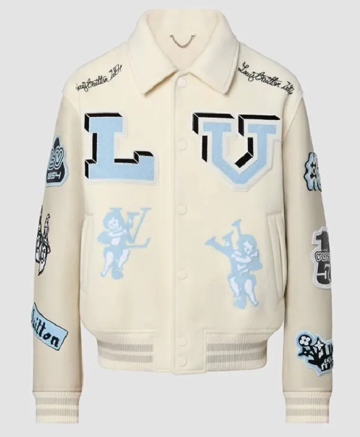 Vuitton Bunny Cream Varsity Jacket Front