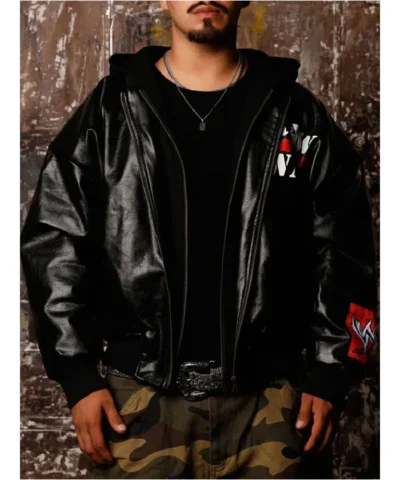 WWE X Loiter Raw Is War Black Leather Jacket