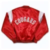 Washington State Cougars 80’s Bomber Full-Snap Satin Red Jacket