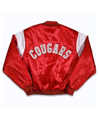 Washington State Cougars 80’s Bomber Full-Snap Satin Red Jacket