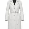 White Leather Trench Coat