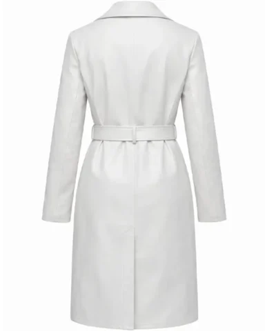 Shop Now White Leather Trench Coat