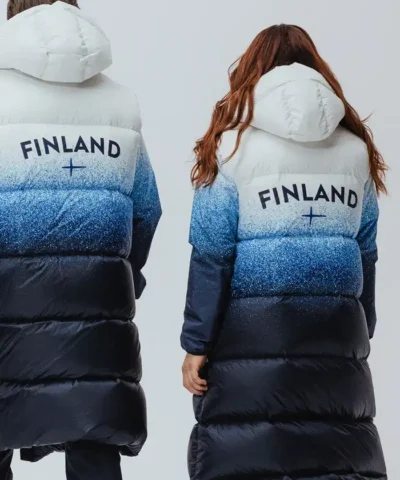 Milano Cortina Winter Olympics 2026 Team Finland Puffer Hooded Jacket