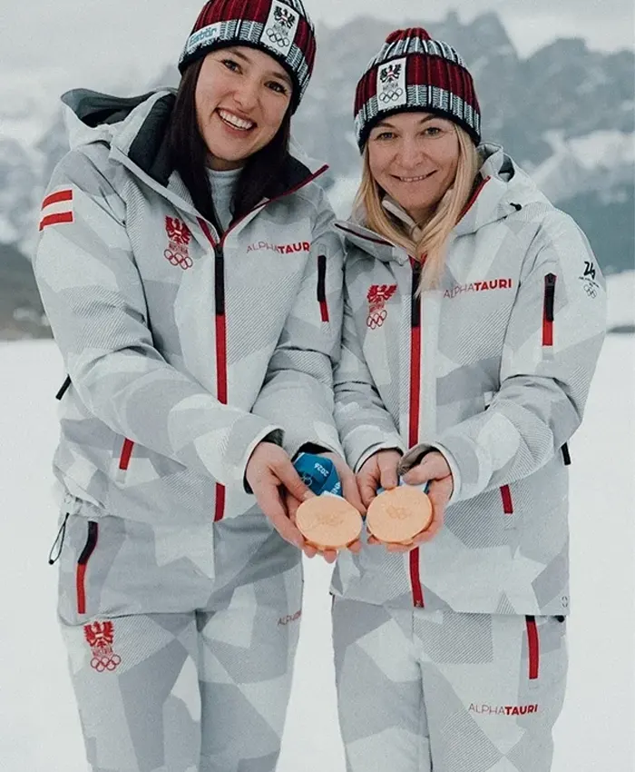 Milano Cortina 2026 Winter Olympics Opening Ceremony Team Austria Grey Jacket