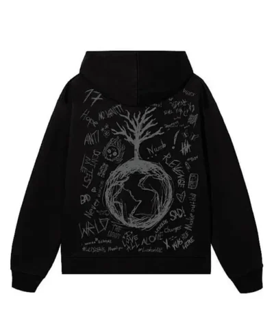 Xxxtentacion Heart Graphic Pullover Black Hoodie