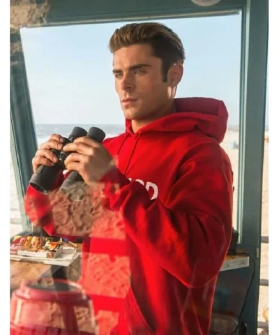 Zac Efron Baywatch Lifeguard Red Hoodie