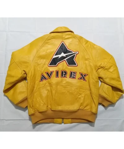 Avirex Bomber Leather Yellow Jacket