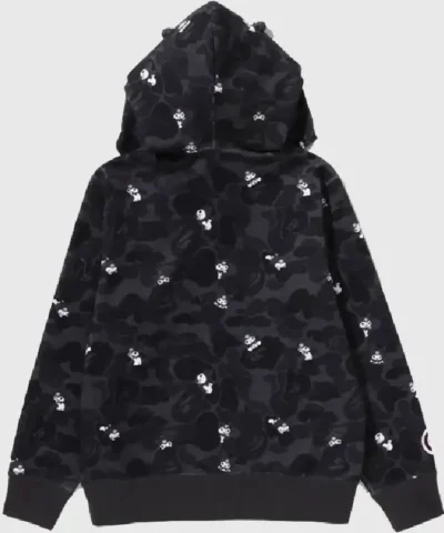 A Bathing Ape Kuromi 2026 Camo Full Zip Fleece Hoodie in Blck