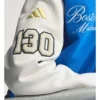 Adidas Boston Marathon 26 Blue and White Wool Varsity Jacket