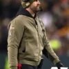 American Football Coach Nick Sirianni Salute To Service Eagles 2025 Olive Green Bomber Jacket