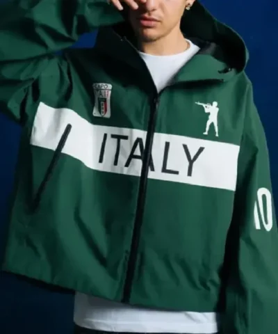 American Rapper Chief Keef Italy Green Hooded Shell Jacket
