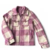 Avec Les Filles Pink and Cream Plaid Jacket