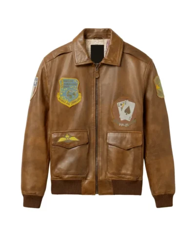 Avirex Vintage Flight A2 Brown Jacket Front View