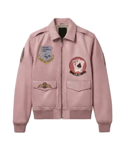 Avirex Vintage Flight A2 Pink Jacket Front View