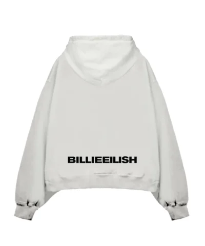 Alternative view of Billie Eilish Premium Hanging Blohsh White Hoodie