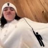 Billie Eilish Premium Hanging Blohsh White Pullover Hoodie